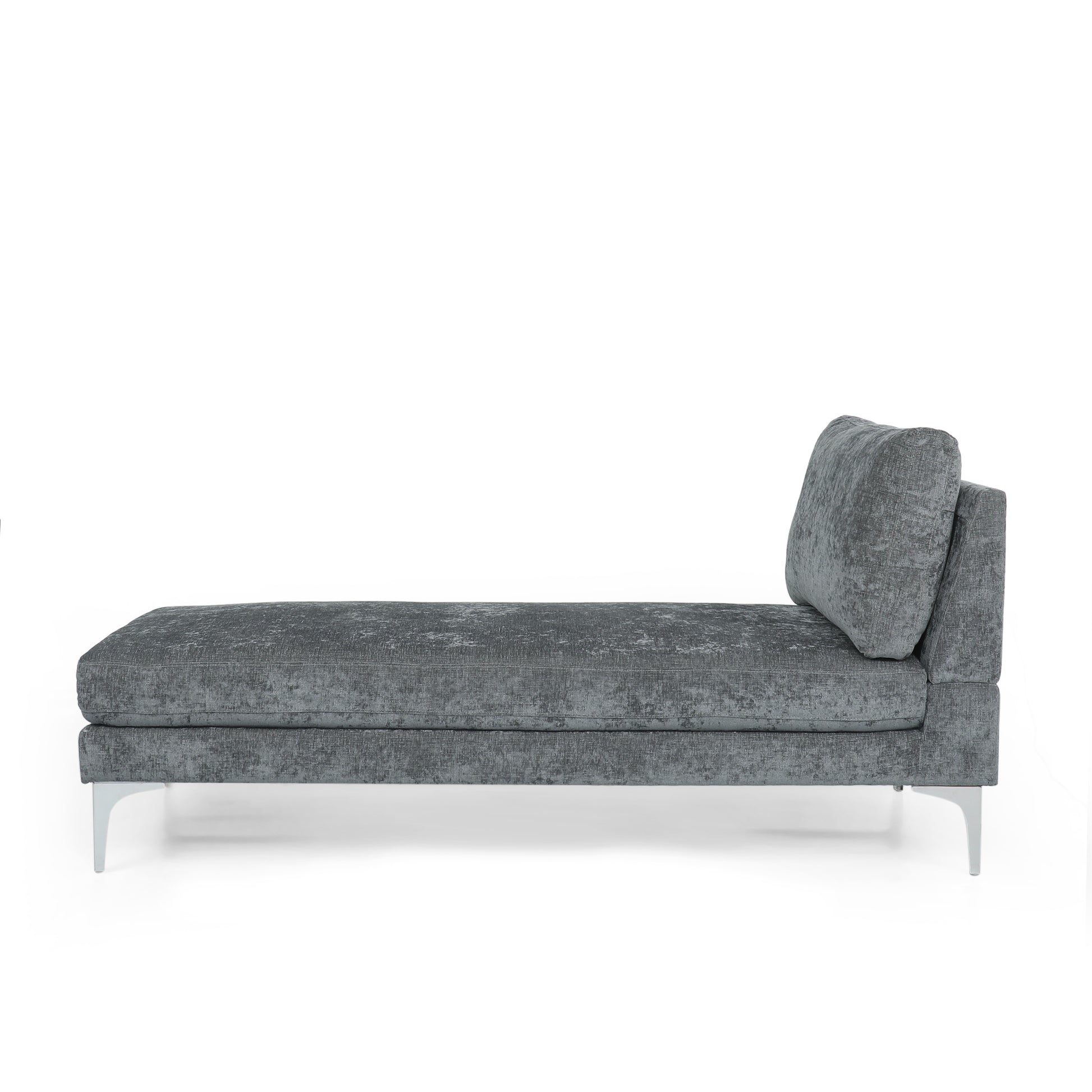 Chaise Lounge Grey Fabric