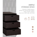 Outsunny Outdoor Towel Cabinet, Pe Rattan Pool Storage Organizer, Freestanding Outdoor Towel Rack For Pool With 3 Drawers And Weather Safe Material, Brown Brown Rattan