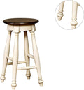 Off White 2Pc Stools Transitional Style Solid Wood Cherry Wooden Seat Turned Legs Stool Dining Room Cherry,Off White Dining Room Contemporary,Transitional Bar Stools Set Of 2 Solid Wood