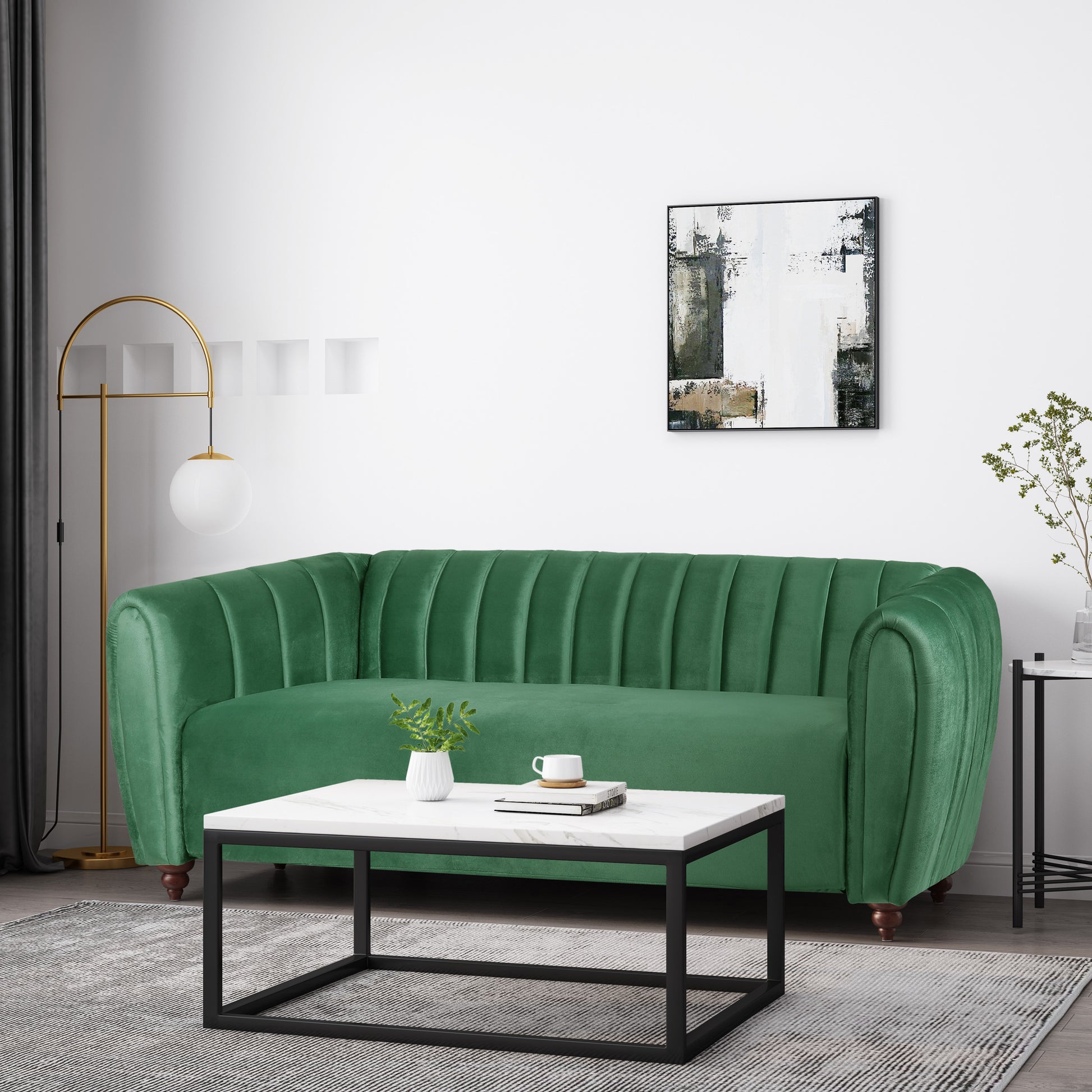 3 Seater Sofa Emerald Velvet 3 Seat