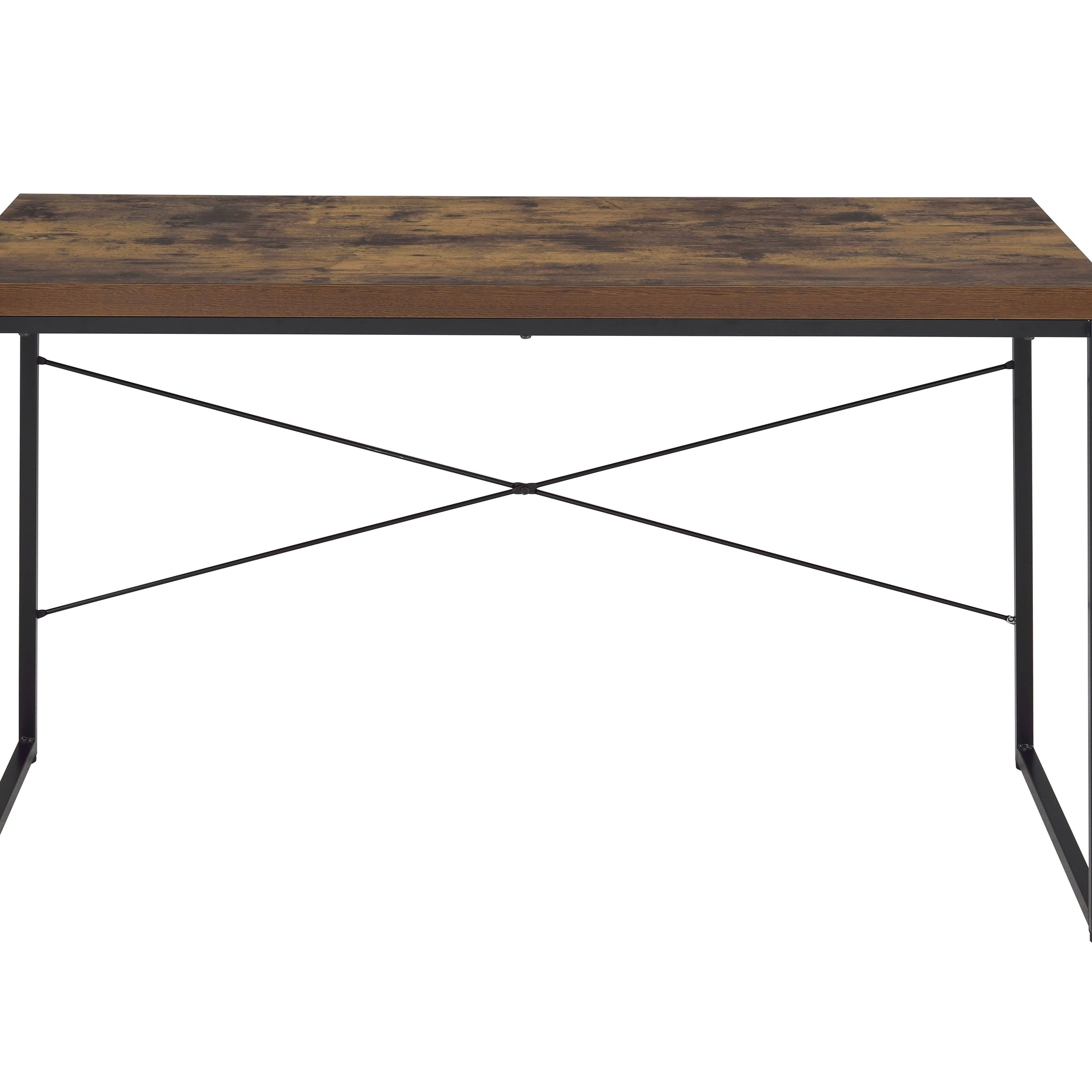 Bob Weathered Oak & Black Finish Writing Desk Oak Synthetic Wood