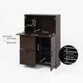 Desk Cabinet, With Storage Drawer & Shelves, Fold Up Desktop, Ideal For Home, Office, Dormitory, Small Spaces W31.49