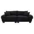 Corduroy Sofa Sleeper Couch Loveseat Sofa With Pillows Comfy Upholstered Deep Seat Sofa For Bedroom,Living Room,Apartment,Office,Dorm Black Corduroy Black Foam Upholstered 2 Seat