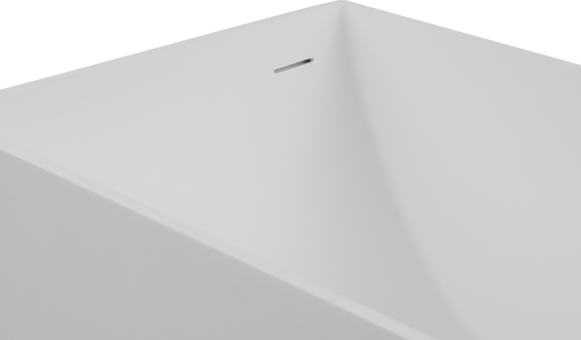 67" Freestanding Solid Surface Bathtub, Stone Resin Freestanding Bath Tub With Overflow And Pop Up Drain, Matte White 24S01 67Mw Matte White Rectangle Bathroom Freestanding Tubs Solid Surface