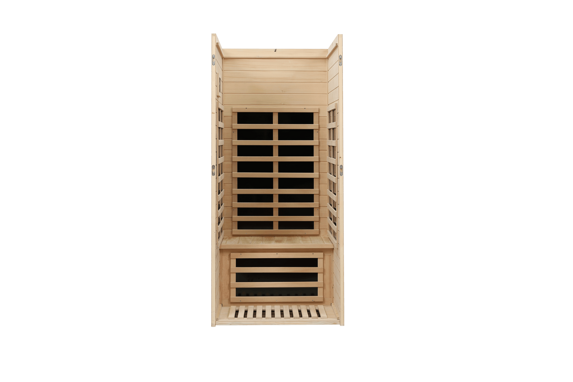 Hemlock One Person Far Infrared Roof Embedded Indoor Sauna Room Natural Metal & Wood