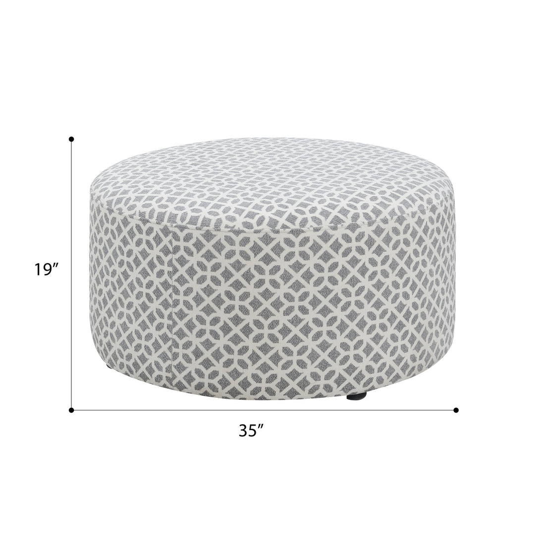 Ranger Gray Round Ottoman Gray Foam Engineered Wood