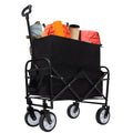 Minimeetall Extention Excollapsible Foldable Wagon Cart Beach Wagon Heavy Duty Utility Cart Utility Wagon Grocery Cart For For Camping Shopping Sports Gardeing Fishing Supports 225Lbs Black Black