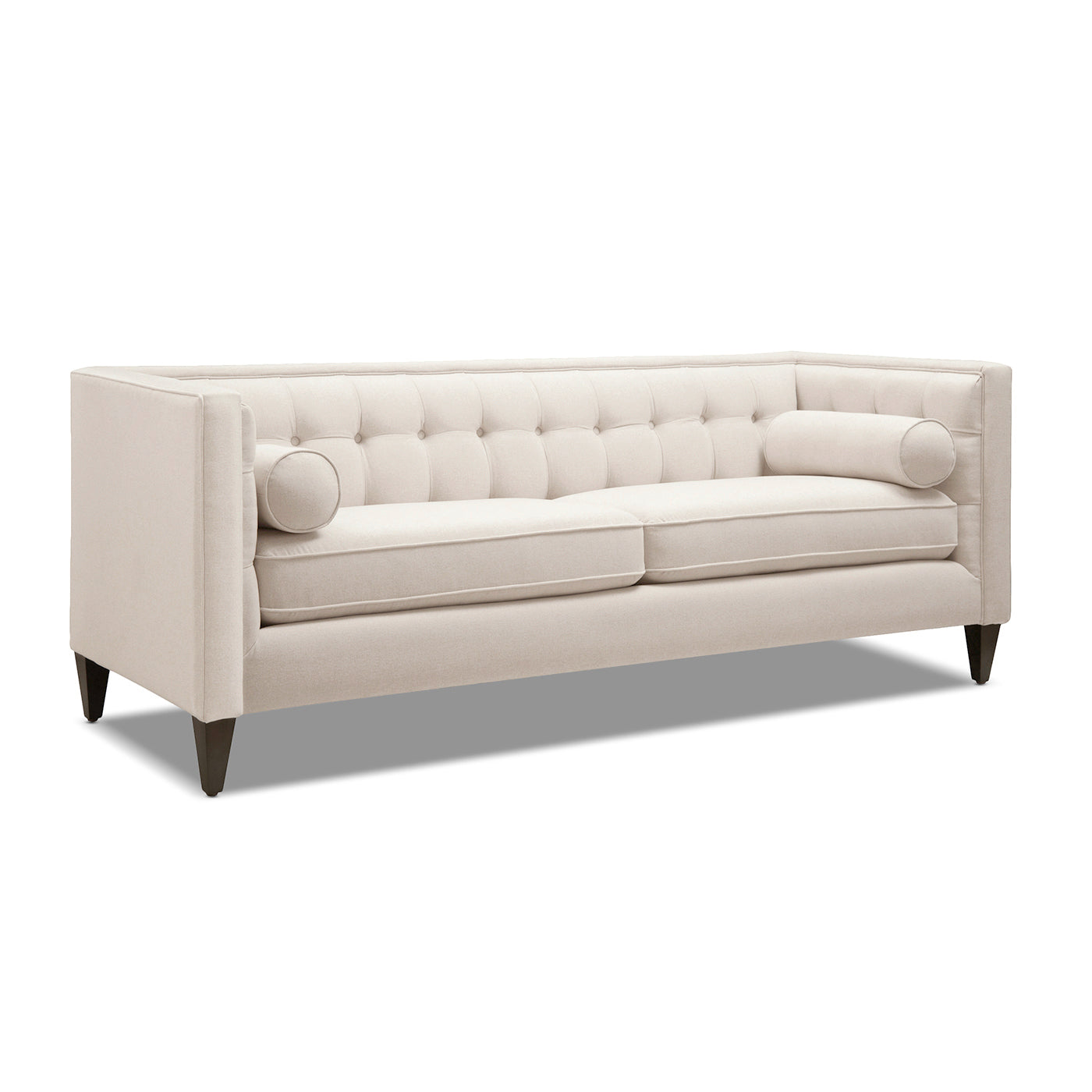 Jack 84" Modern Tuxedo Tufted Sofa, Sky Neutral Beige Polyester Beige Foam Polyester 3 Seat