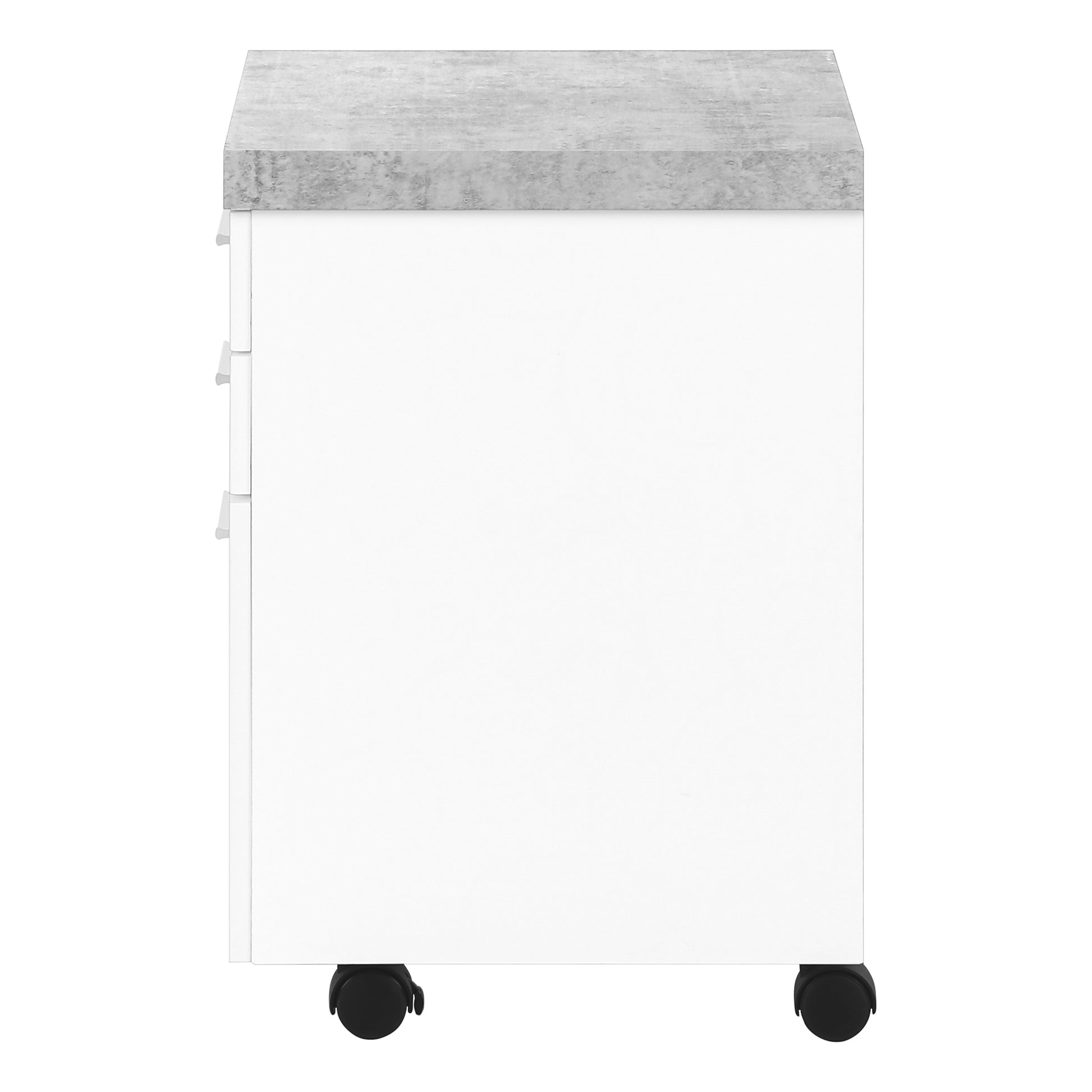 File Cabinet, Rolling Mobile, Storage Drawers, Printer Stand, Office, Work, White And Grey Cement Laminate, Contemporary, Modern White Particle Board