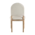Natural Finish Dining Side Chairs Set Of 2, Beige Fabric Upholstered Seat Back Classic Luxury Dining Room Furniture Beige Dining Room Classic Set Of 2 Wood