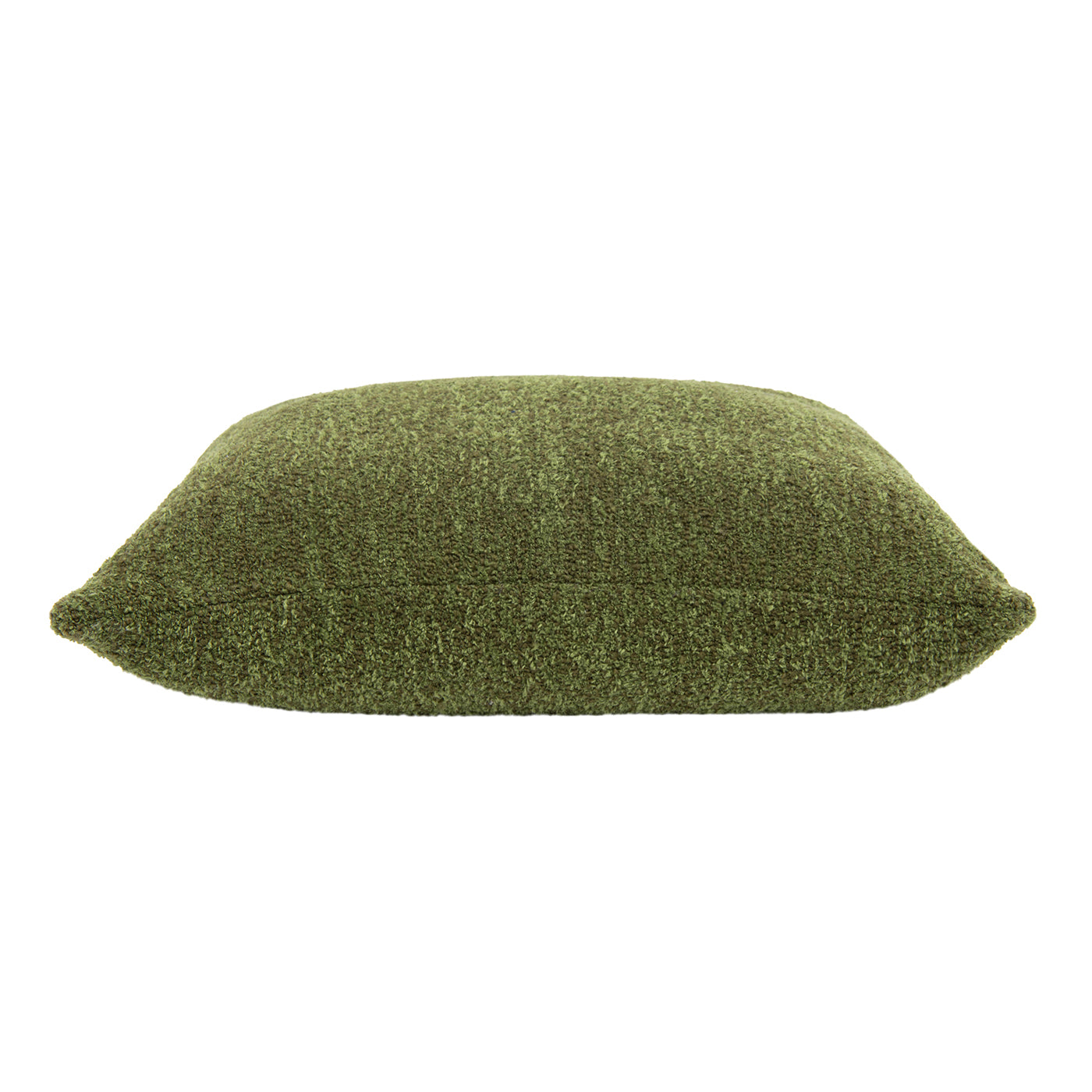 Astrid 20" Square Accent Throw Pillow Cover With Feather Insert, Moss Green Boucle Green Polyester Boucle