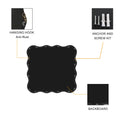 Solid Wood Wavy Square Mirror Black 36