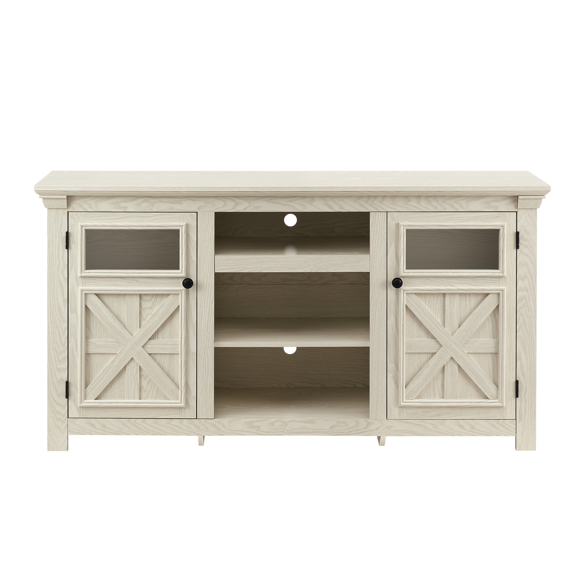 2 Doors Cabinet Farmhouse Cabinet, Farmhouse Tv Stand Barn Design,Modern Farmhouse Tv Media Stand, Large Barn Inspired Home Entertainment Console,White, 60.23"W*15.35"D*31.7"H White 60 69 Inches Mdf