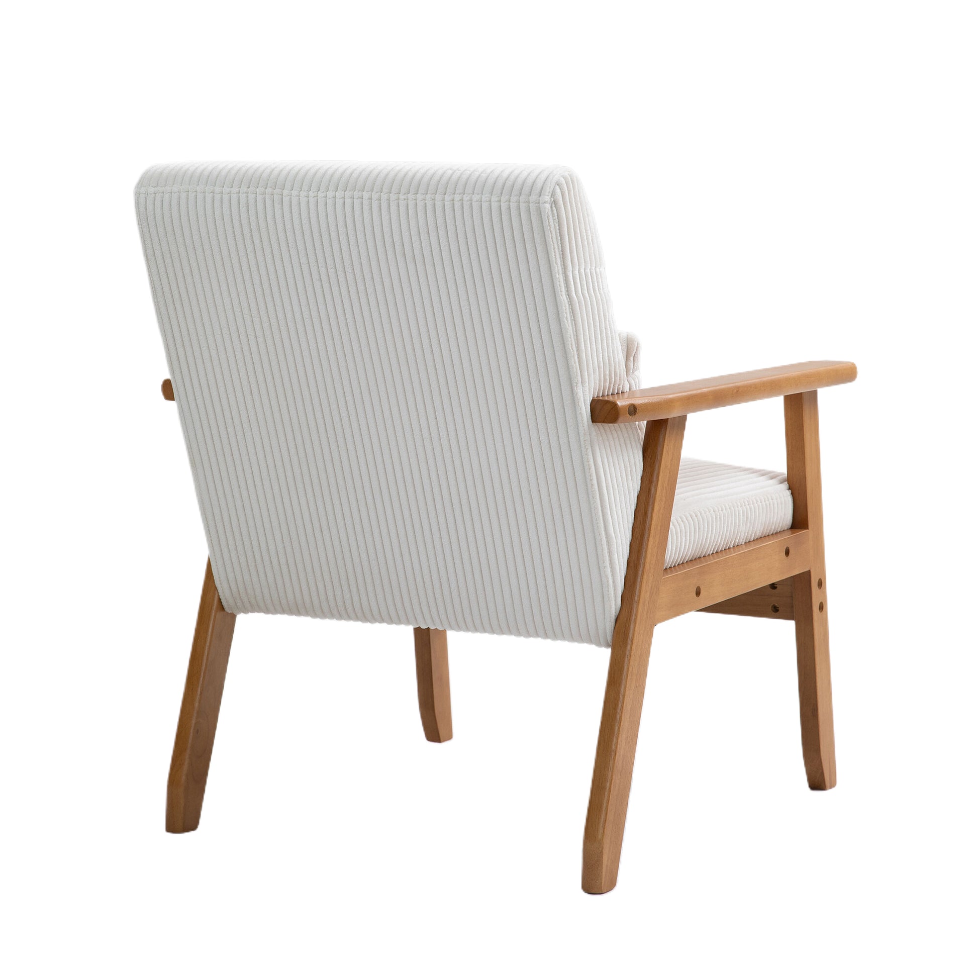 Leisure Chair With Solid Wood Armrest And Feet, Leisure Chair, Wood Frame, Velvet, Solid Rubber Wood Legs, Mid Century Modern Accent Chair, For Living Room Bedroom Studio Chair,Two Packs Beige Corduroy