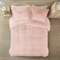 Shaggy Long Fur Comforter Mini Set King Blush Polyester