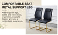 Table And Chair Set.Modern Rectangular Dining Table With Transparent Tempered Glass Tabletop And Gold Plated Metal Legs.Paried With 8 Comfortable Chairs With Pu Seats And Golden Metal Legs. Black Gold,Transparent Seats 8 Glass Metal