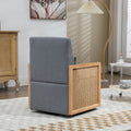 Coolmore 360 Degree Swivel Barrel Club Chair With One Pillow,Modern Comfortable Upholstered Accent Chair,Linen Accent Chair For Living Room,Bedroom Grey Linen Grey Primary Living Space Modern Foam Linen
