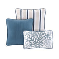Brushed Microfiber Quilt Set With Throw Pillows Blue Full Queen Full Blue Polyester