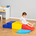 Qaba Foam Play Set For Toddlers And Children, Easy To Clean 4 Piece Soft & Safe Kids Climbing Set For Crawling Or Sliding, Multicolor Colorful Pu