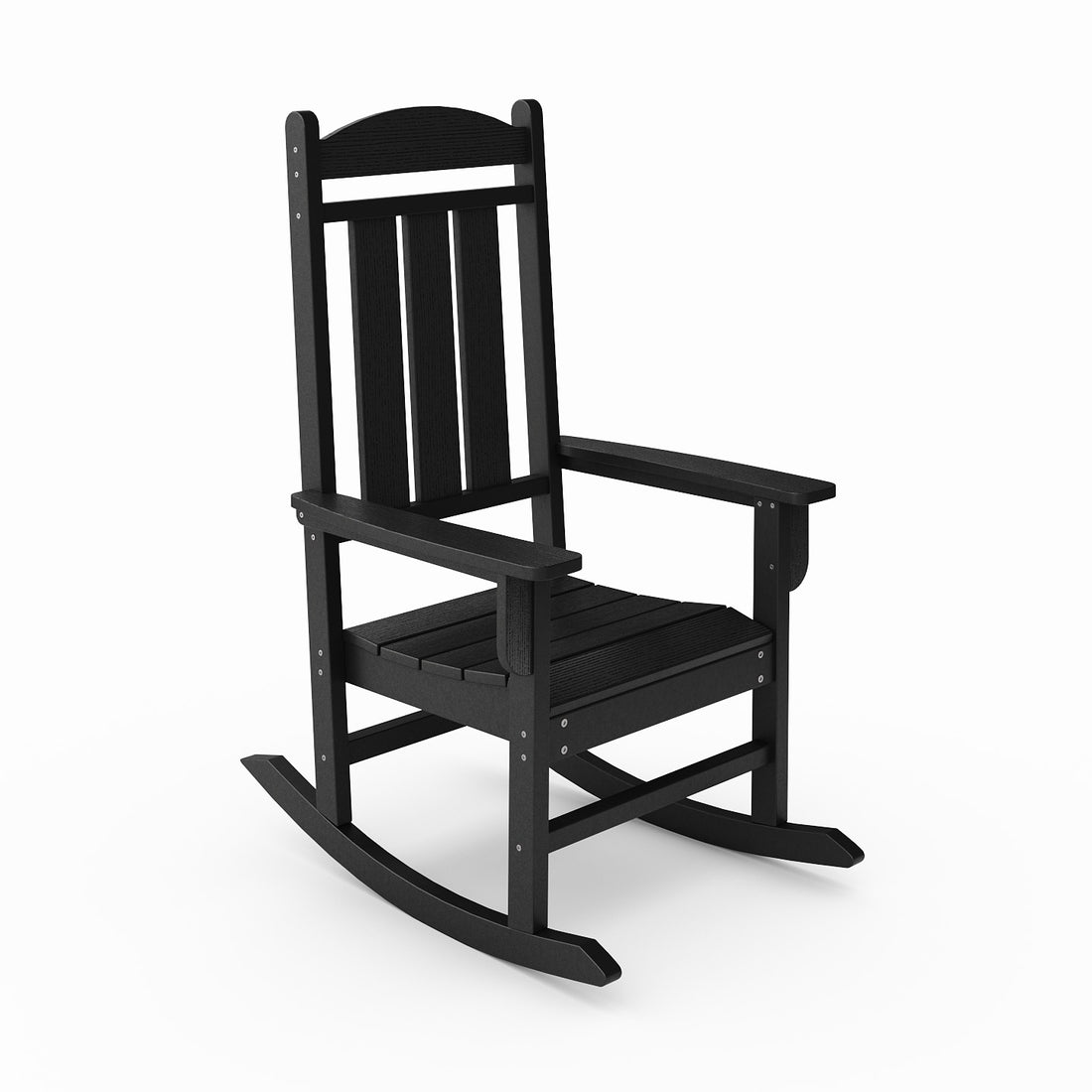 Black Traditional Porch Rocker Classic Hdpe Poly Lumber For Porch, Patio, And Garden Comfort No Rocker & Glider Black Weather Resistant Frame Garden & Outdoor American Traditional Hdpe Hdpe