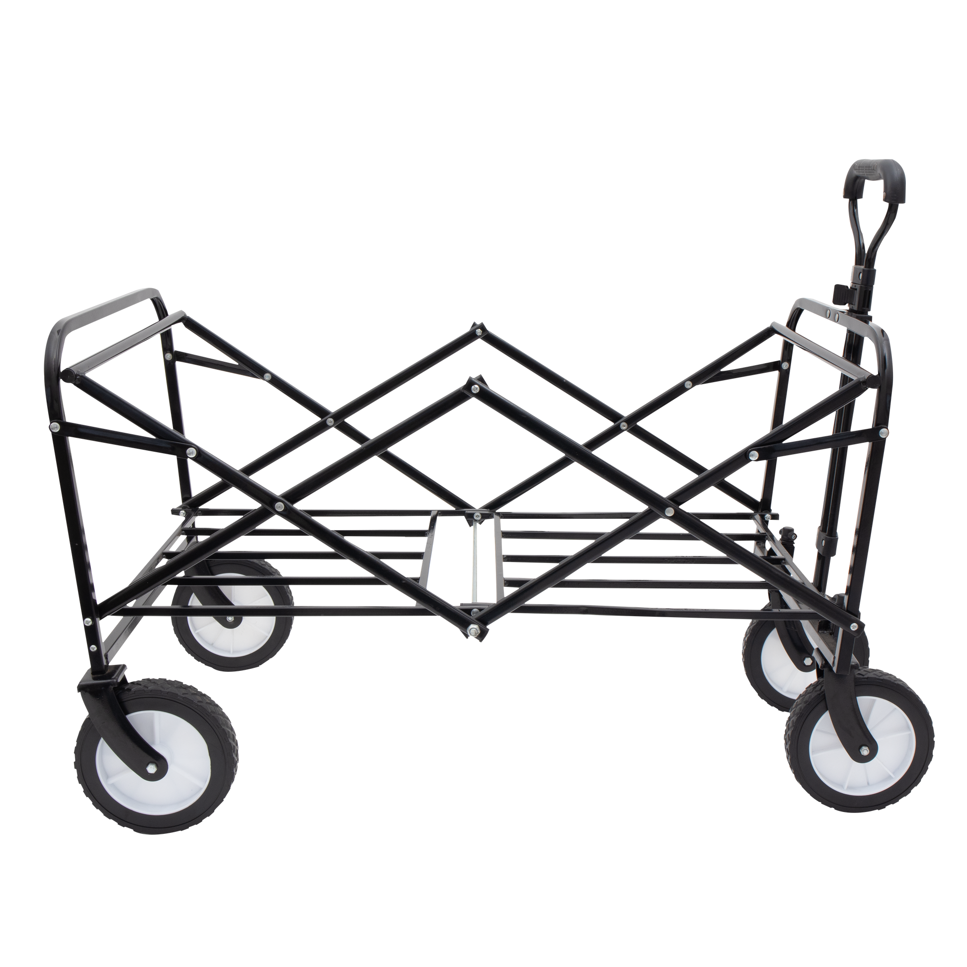 Collapsible Foldable Wagon Cart With Strapping System Beach Wagon Utility Cart Utility Wagon Grocery Cart For For Camping Shopping Sports Gardeing Fishing Supports 360Lbs All Terrain Wheels Black