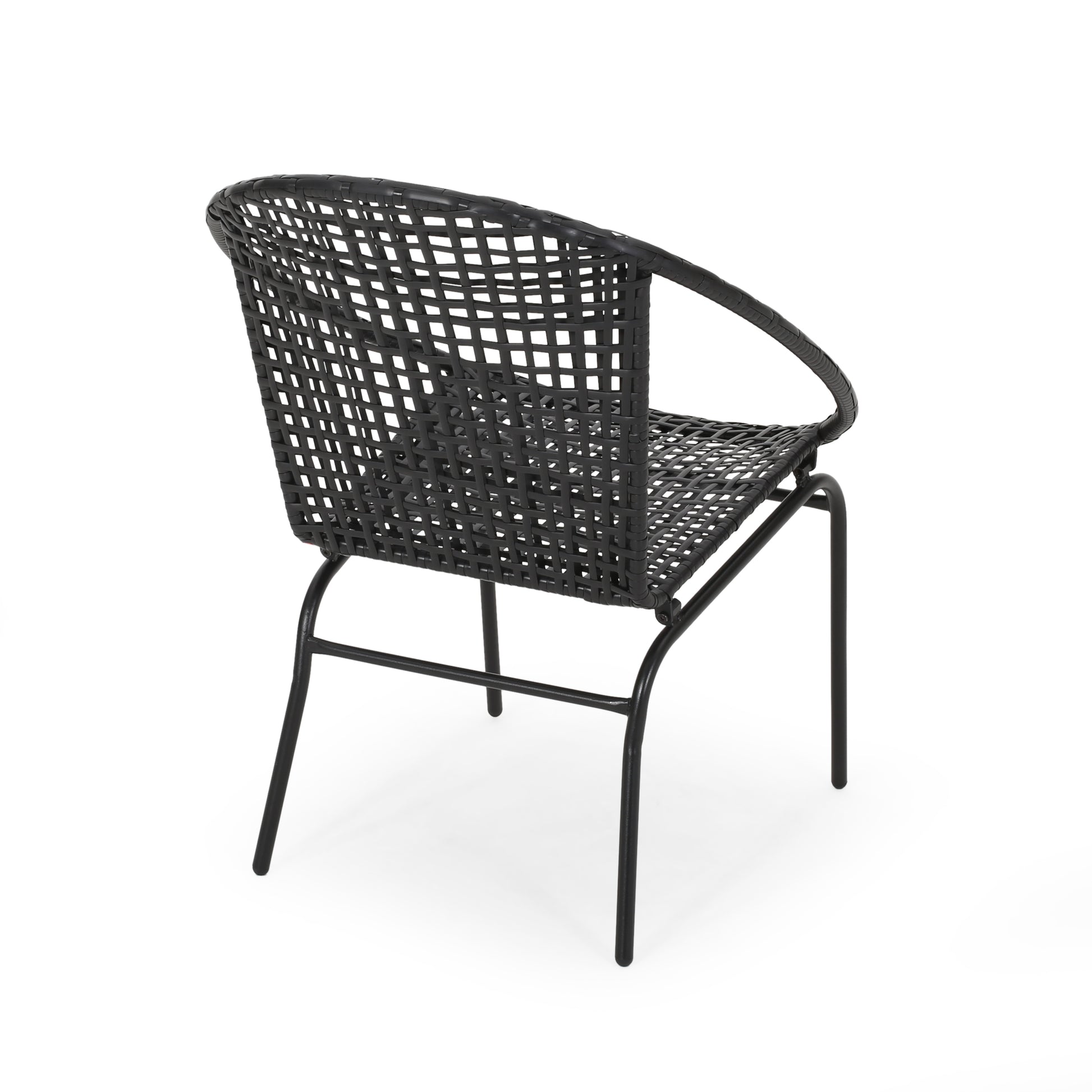 Java Chair Set Of 2 Black Pe Rattan Iron