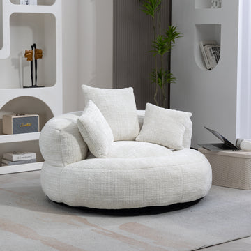 Coolmore Lazy Sofa Durable Comfort Lounger High Back Bean Bag Chair Couch With Three Pillows For Adults And Kids, Indoor & Outdoor, Single Gaming Sofa Chair For Bedroom,Office Beige Chenille Beige Foam Chenille 1 Seat
