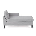 Right Chaise Lounge Light Grey Fabric 3 Seat