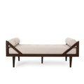 Chaise Lounge Beige Fabric