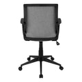 Office Chair, Adjustable Height, Swivel, Ergonomic, Armrests, Computer Desk, Work, Grey Mesh, Black Metal, Contemporary, Modern Black Foam Polyester