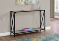 Accent Table, Console, Entryway, Narrow, Sofa, Living Room, Bedroom, Brown Laminate, Black Metal, Contemporary, Modern Taupe Mdf