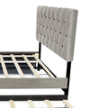 Gray Queen Size Trundle Pull Out Drawers Storage Upholstered Bed Modern Design No Box Spring Required Box Spring Not Required Queen Gray Wood Espresso Bedroom American Design,Casual,Contemporary,Modern Rubberwood Trundle Bed Included Fiber Foam And