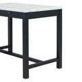 3 Piece Modern Faux Marble Versatile Bar Table Set With Storage Drawers And Padded Stools, Ideal For Space Saving Dining Nooks Or Small Kitchens Black Black Solid Wood Mdf