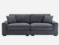 Modular Sectional Sofa,4 Seater Oversized Sectional Sofa, Corduroy Fabric With 2 Ottoman Bench And 2 Pillows, Modular Sectionals Sofa Couch For Living Room Gray Corduroy 4 Seat