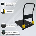 Foldable Platform Push Hand Truck Cart, 440 Lbs. Weight Capacity Black Metal