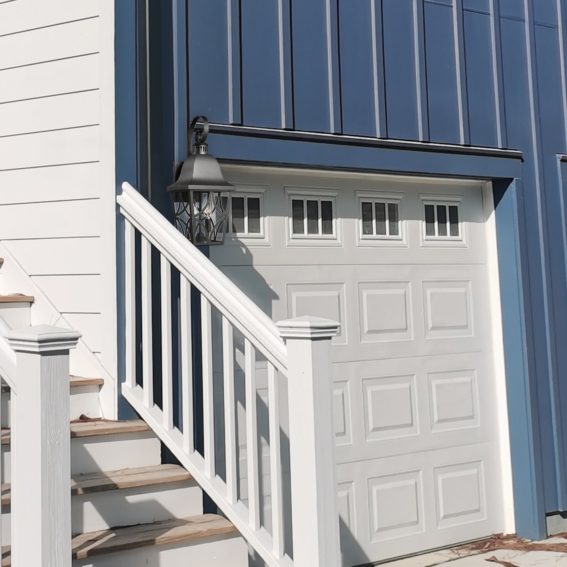 Outdoor Wall Light Fixtures, Waterproof Exterior Wall Sconce Porch Lights, Matte Black Outdoor Wall Lantern With Clear Glass, Outside Wall Mount Lighting For House, Garage, Front Door 2 Pack Black