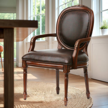 Benard Leather Chair Brown Foam Faux Leather
