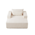 75 Inch Corduroy Sponge Sofa Lounge Chair,No Assembly Required,Fluffy Modern Sleeper Chair For Indoor Living Room Bedroom Beige Foam Corduroy 1 Seat