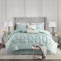 7 Piece Tufted Comforter Set Seafoam King King Seafoam Polyester