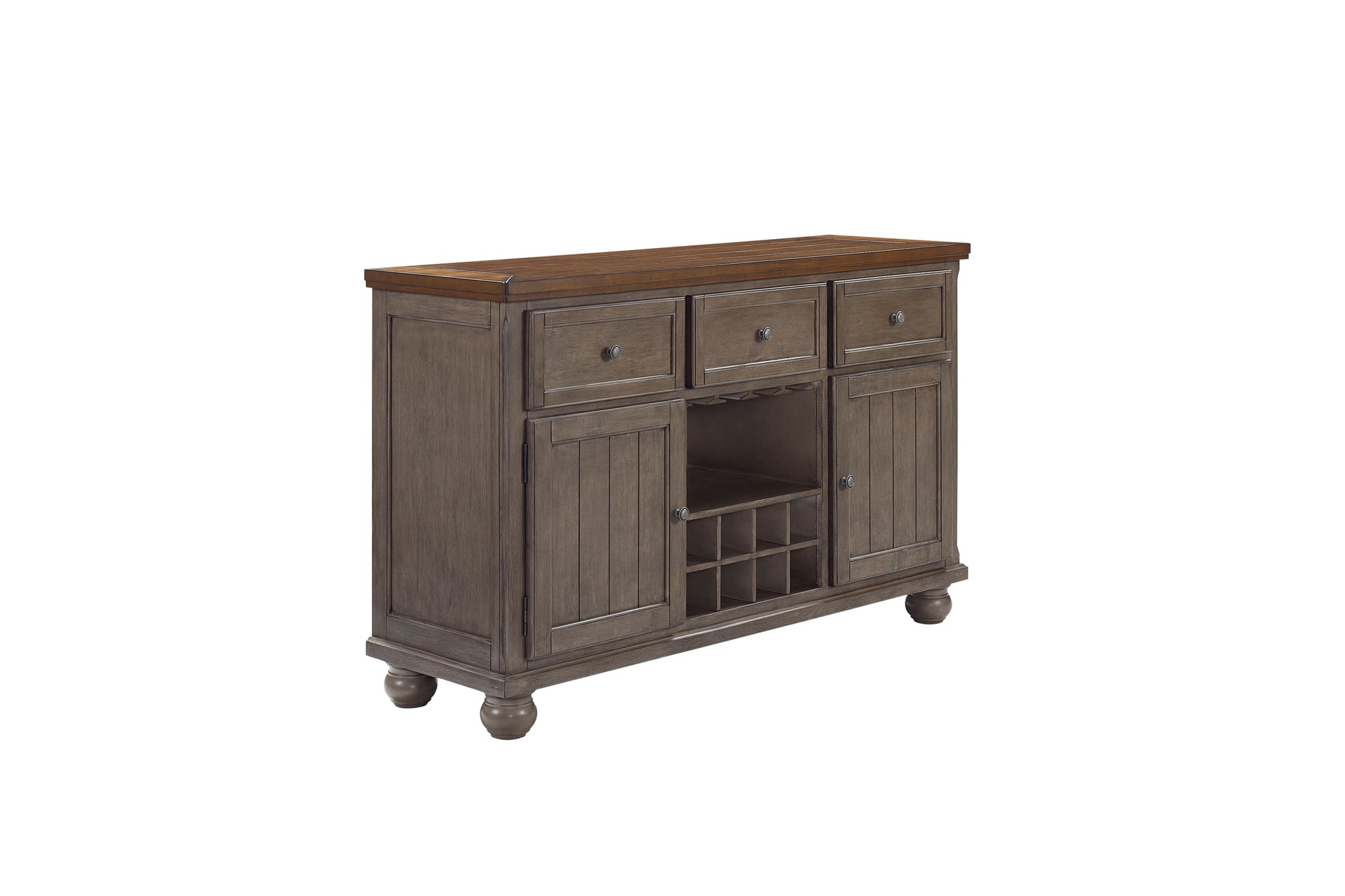 Rustic Two Tone Sever W Powerpack Gray Solid Wood Mdf
