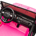 24V Two Seater Kids Ride On Truck Car W Parents Control,200W*2,Seat Width 20.28In,Four Wheel Suspension,Led Lights,Music,Mp3,Bluetooth,Two Independent Seat Belts,Suitable For Off Road For Kids Aged 3 Pink 100 149 Lbs Polypropylene