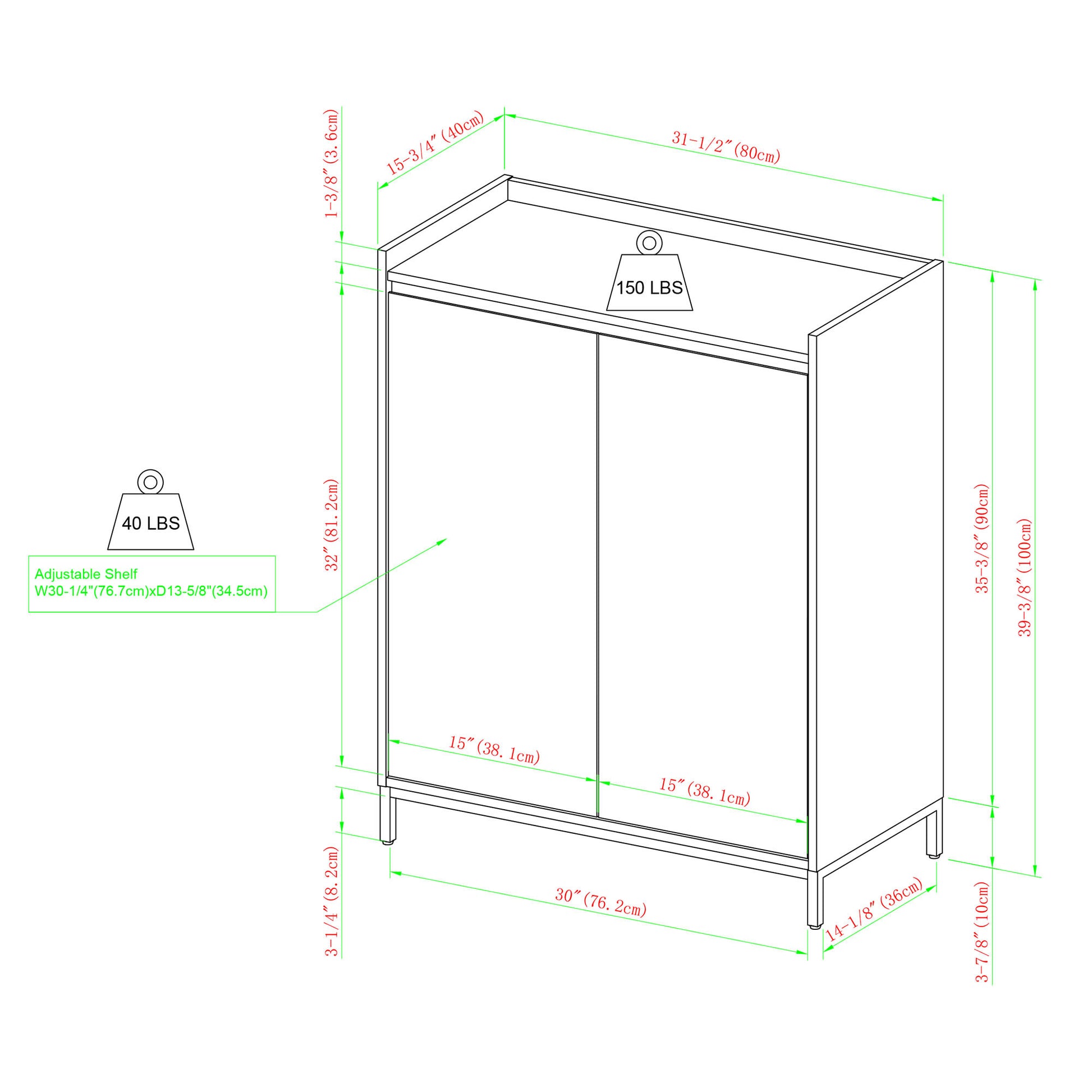 Contemporary Minimalist 2 Door Accent Cabinet Dark Walnut Dark Brown Mdf Mdf