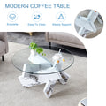 Round Glass Coffee Table, 33.4 