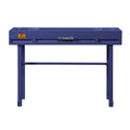 Blue Writing Desk With 1 Drawer Blue Office Industrial Rectangular Drawers Wood Metal