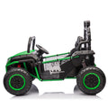 24V Two Seater Kids Ride On Utv W Parents Control,400W Super Power,Four Wheel Suspension,Led Light With Rear Searchlight,Bluetooth,Mp3,Music,Rear Storage Space,Speeds 3.73 4.97Mph For Kids Aged 3 . Green 50 99 Lbs Polypropylene