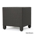 Puerta Accent Table Dark Brown Pe Rattan Iron