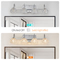 Brushed Nickel Finish Vintage Crystal Vanity Light Elegant 4 Light Bathroom Mirror Fixture With Clear Glass Shades Brushed Nickel Crystal Iron