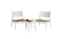 Aluminium 3 Piece Patio Set Bistro Table And Chairs Setbackyard, Garden, Living Room, White White Steel