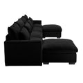 Big Deep Seat U Shaped Corduroy Sectional Couches For Living Room, 4 Seater Sofa Couch With 2 Storage Footstool And 4 Waist Pillows Corduroy, Black Black Corduroy 4 Seat