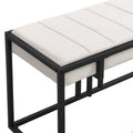 Modern Faux Marble 6 Piece Dining Table Set,60Inch Metal Kitchen Table Set With Upholstered Dining Chairs And Bench, Black Metal Dining Room Bench Seating Rectangular Dining Table With Chair And Bench Metal Wood Black Seats 6 60 Inches Farmhouse Trestle